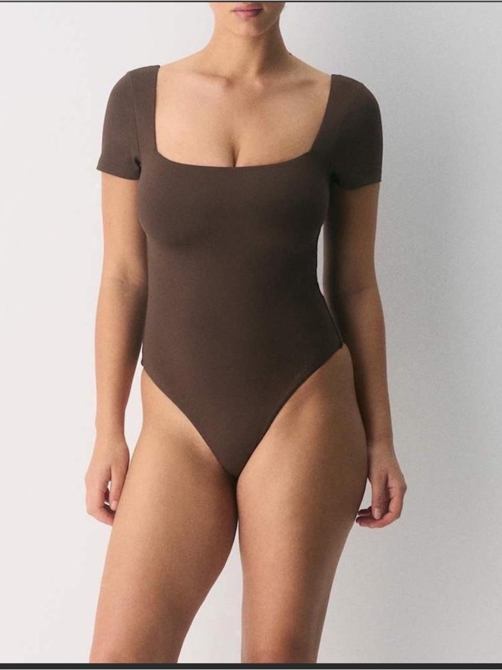 Babaton Rich Mocha square neck body suit
